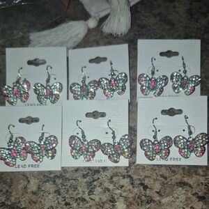 Colorful Butterfly Earrings Set